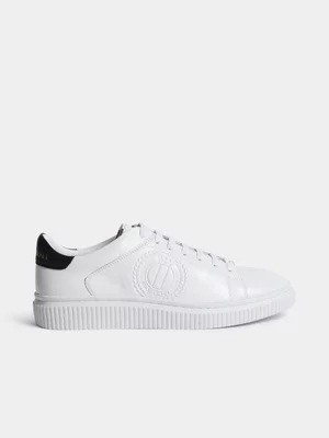 Fabiani Men's White Leather Court Sneakers