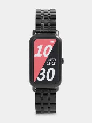 Tempo Pulse Black Plated Rectangle Bracelet Smart Watch