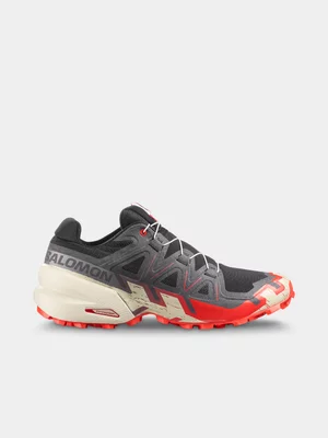 Salomon Mens Speedcross 6 Black/Red Trail Running Shoes 