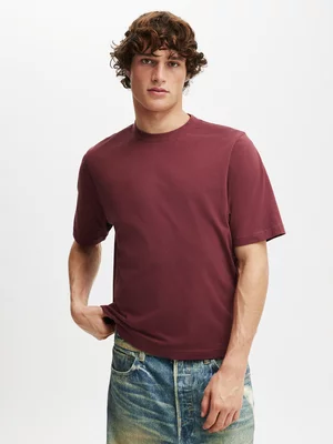 Men's Cotton On Burgundy Cropped Fit T-Shirt