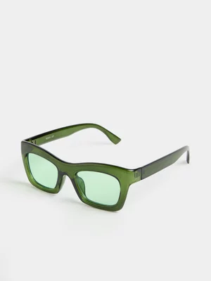 Exact Women's Green Chunky Square Sunglasses 