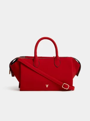Trapeze Suedette Top Handle Bag