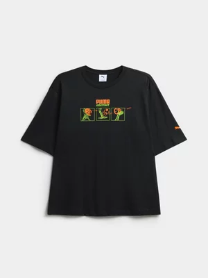 Puma Men's Black Anatomy Boxy Fit Black T-shirt
