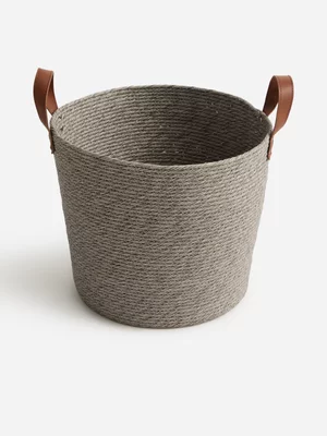Jet Home Grey Storage Basket With Handle Medium