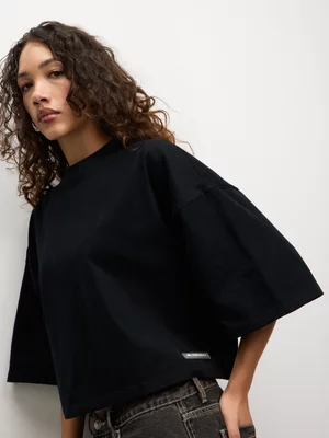 Redbat Classics Women's Black Boxy Cropped Top