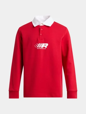 Boys Oversized Long Sleeve Collar T-Shirt
