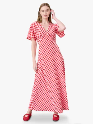 Women's Me&B Red Gingham Empire Dress