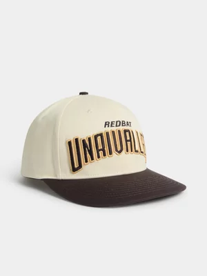 Redbat Unisex White 3D Embroidered Beige/Brown Cap