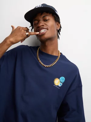 Redbat Men's Bottle Cap Graphic Navy T-Shirt