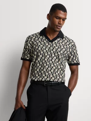 Markham Men's Regular Fit Black Golfer