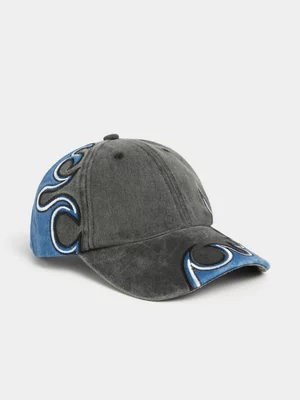 The FIX Unisex Blue Pigment Wash Flame Cap