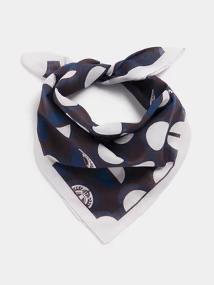 Fabiani Men's Brown  Big Dot Crest Design Neck Scarf 