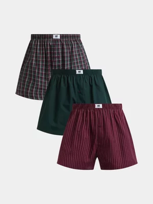 Markham Men's 3 Pack Stripe Boxers