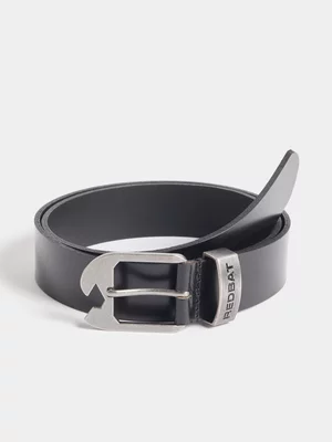 Redbat Unisex Buckle Detail Leather Black Belt