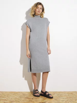 Women's Canvas Sleeveless Cotton Knitwear Column Dress