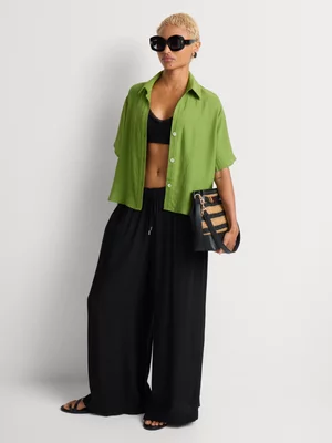 Textured Boxy Collared Shirt