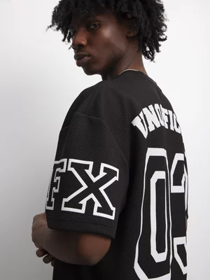 The FIX Men's Black Textured Graphic Top