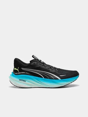 Puma Mens Magnify Nitro 3 Black/Blue Running Shoes 