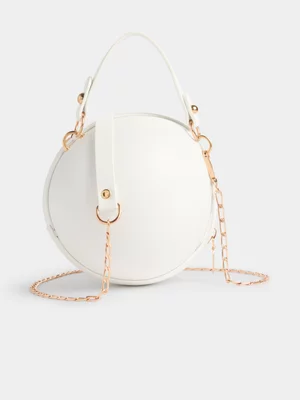 The FIX Women's White Round Bag