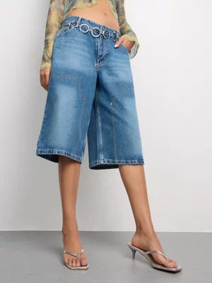 The FIX Women's Mid Wash Bermuda Denim Shorts