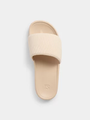 TS Womens Pool Beige Slides 
