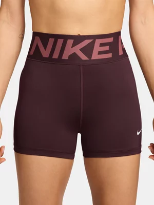 Nike Pro Womens Sculpt 3 Inch  Burgundy Crush/White Hotpants