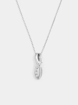 Sterling Silver Lab Grown Diamond Ballet Infinity Pendant
