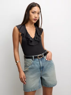 The FIX Women's Black Halterneck Bodysuit 