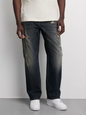 Redbat Men's Dark Blue Straight Leg Jeans