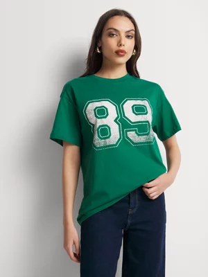 Oversized Distress 89 Graphic T-Shirt 