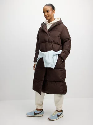 TS Womens Longer Length Duvet Mocha  Puffer Jacket