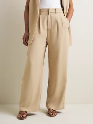 Women's Iconography Pleat Front Wide Leg Trouser