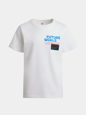 TS KB Boys Future Goals Cotton White Tee