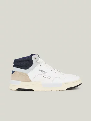 G-Star Men's Rine Mid BSC White/Light Grey Sneakers