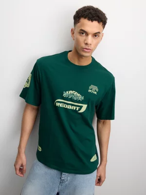 Redbat Athletics Men's Green Graphic T-Shirt