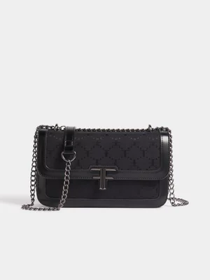 FF Tonal Jacquard Shoulder Bag