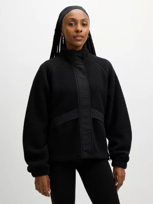 TS Womens Polar Fleece Black Sweat Top