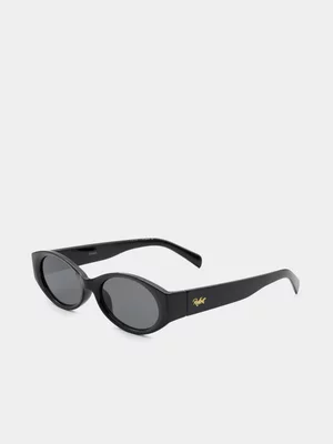 Redbat Unisex Black Oval Sunglasses