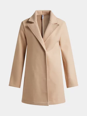 Exact Older Girl's Natural Melton Coat