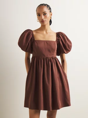 Women's Iconography Puff Sleeve Empire Mini Dress