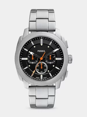 Fossil Machine Black Dial Stainless Steel Chronograph Bracelet Watch