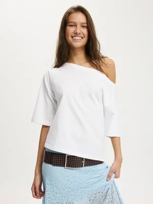 Women's Cotton On White Billie Off Shoulder T-shirt