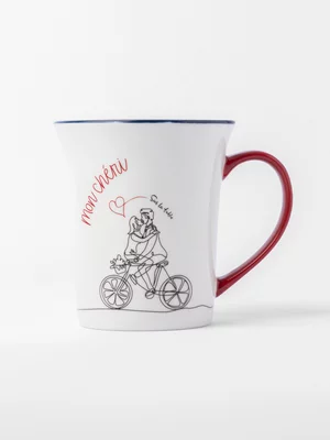 Sur La Table Mon Cheri New Bone Mug Red 340ml