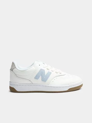 Junior New Balance BB80 Cream/Blue Sneaker