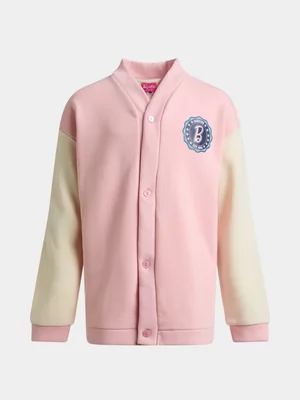 Jet Older Girls Pink Cream Barbie Cardigan