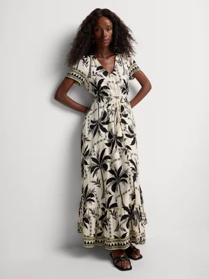 Women's Izabel London Black Maxi Printed Dress