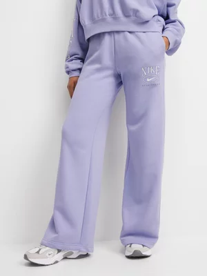 Nike Women's Nsw Club Fleece Purple Wide Pants
