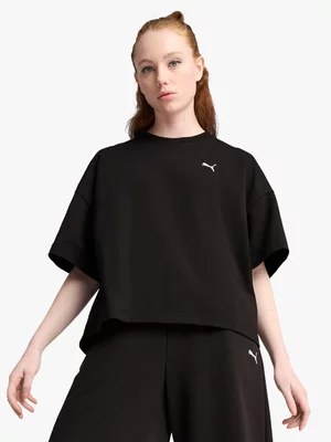 Puma Women's Wardrobe Essentials Relaxed Heavy Alpine Snow Black T-shirt