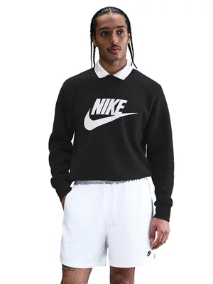 Nike Mens Club Graphic Black Crew Top