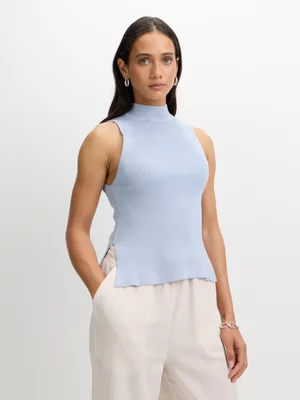 Exact Women's Blue Turtle Neck Knit Top 